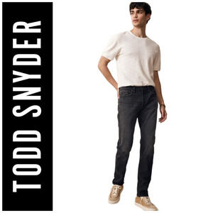 Todd Snyder Slim Fit Selvedge Jeans 5 Pocket Distressed 28x32 Japanese Black